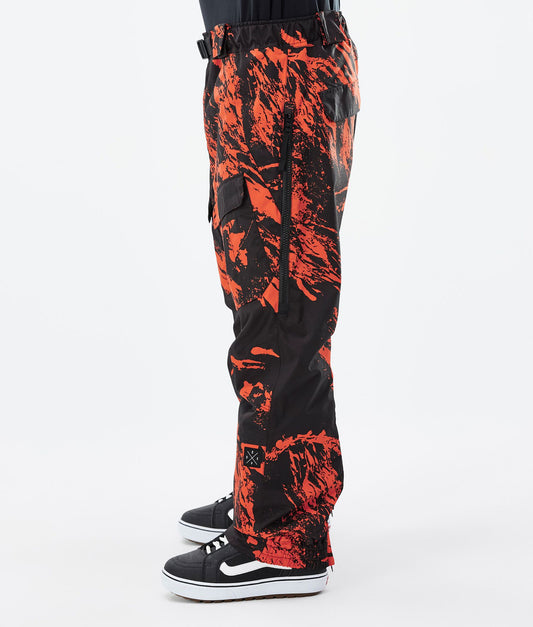Snowboard Pants Men Paint Orange