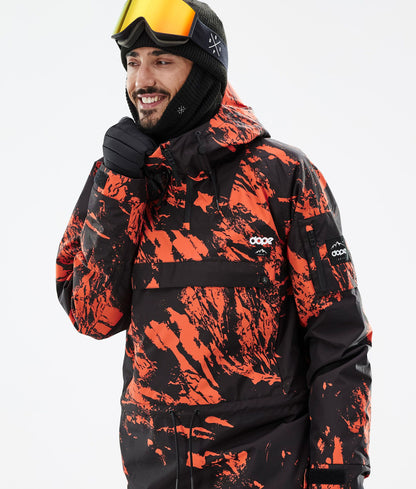 Snowboard Jacket Men Paint Orange