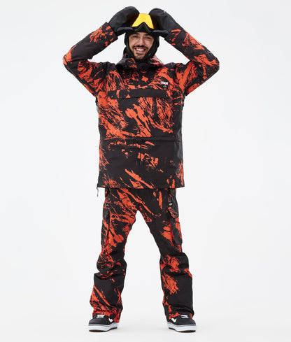 Snowboard Jacket Men Paint Orange