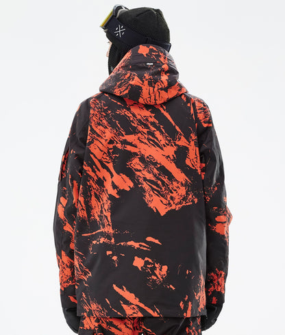Snowboard Jacket Men Paint Orange