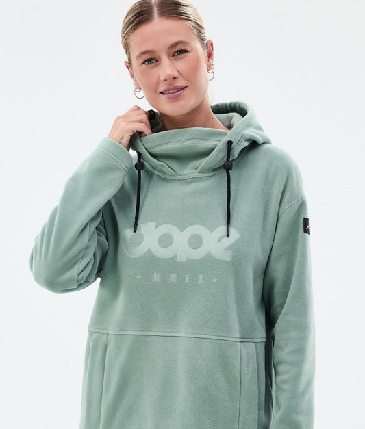 Fleece Hoodie Women Faded Green