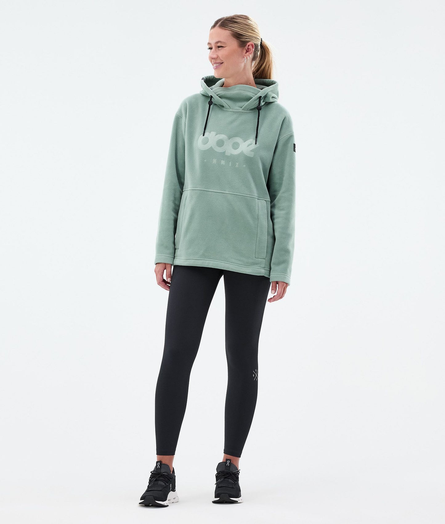 Fleece Hoodie Women Faded Green