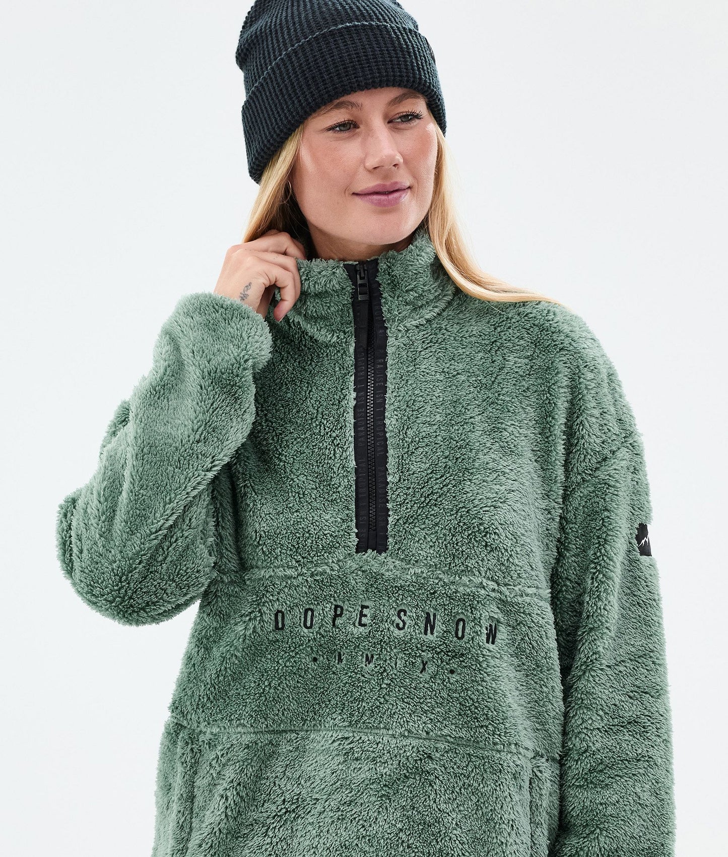 Fleece Sweater Women Faded Green