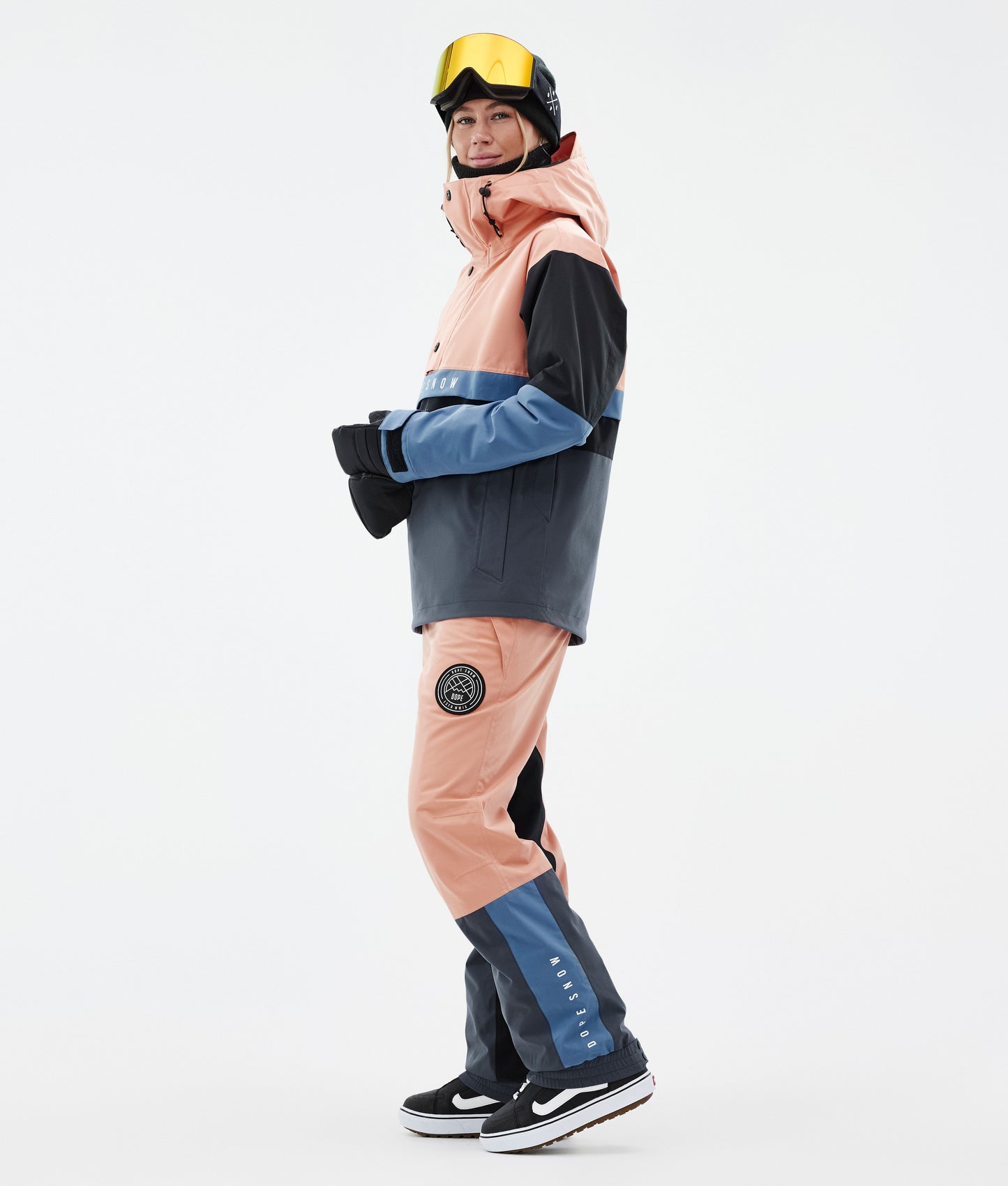 Snowboard Jacket Women Faded Peach/Blue Steel/Black/Metal Blue