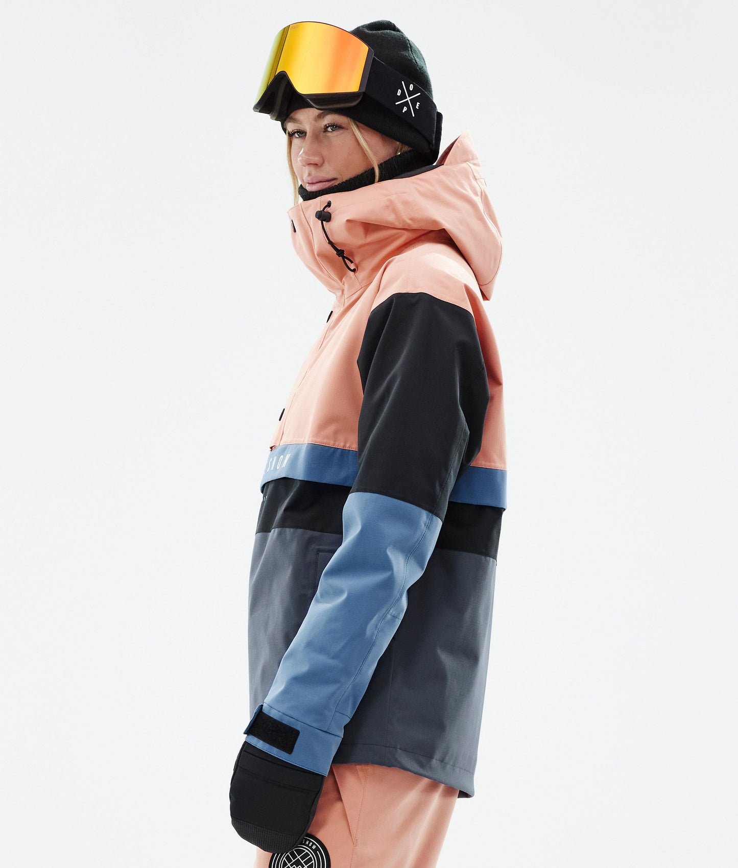 Snowboard Jacket Women Faded Peach/Blue Steel/Black/Metal Blue