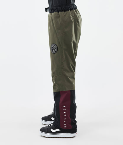 Snowboard Pants Men OIive Green/Burgundy/Metal Blue/Black