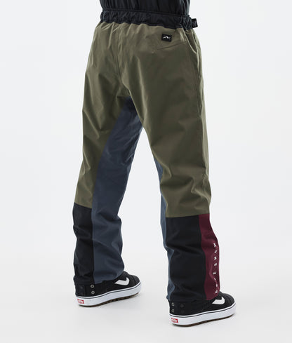 Snowboard Pants Men OIive Green/Burgundy/Metal Blue/Black