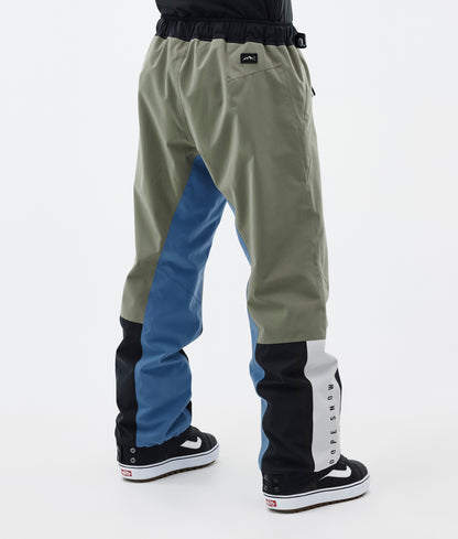 Snowboard Pants Men Greenish/Light Grey/Black/Blue Steel