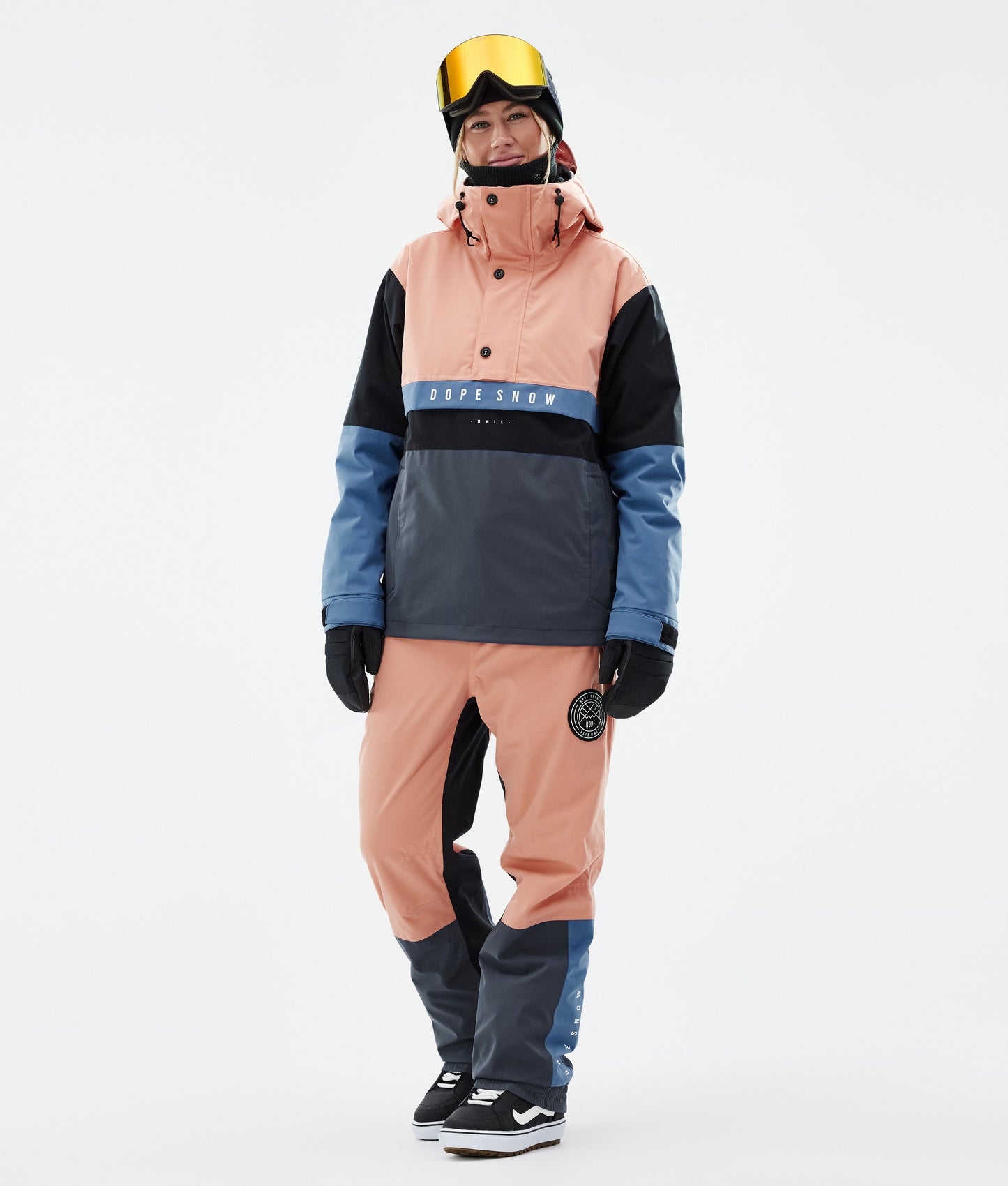 Snowboard Pants Women Faded Peach/Blue Steel/Black/Metal Blue