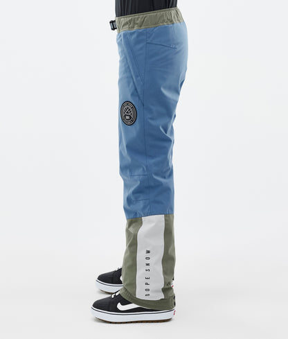 Snowboard Pants Women Blue Steel/Light Grey/Soft Pink/Greenish