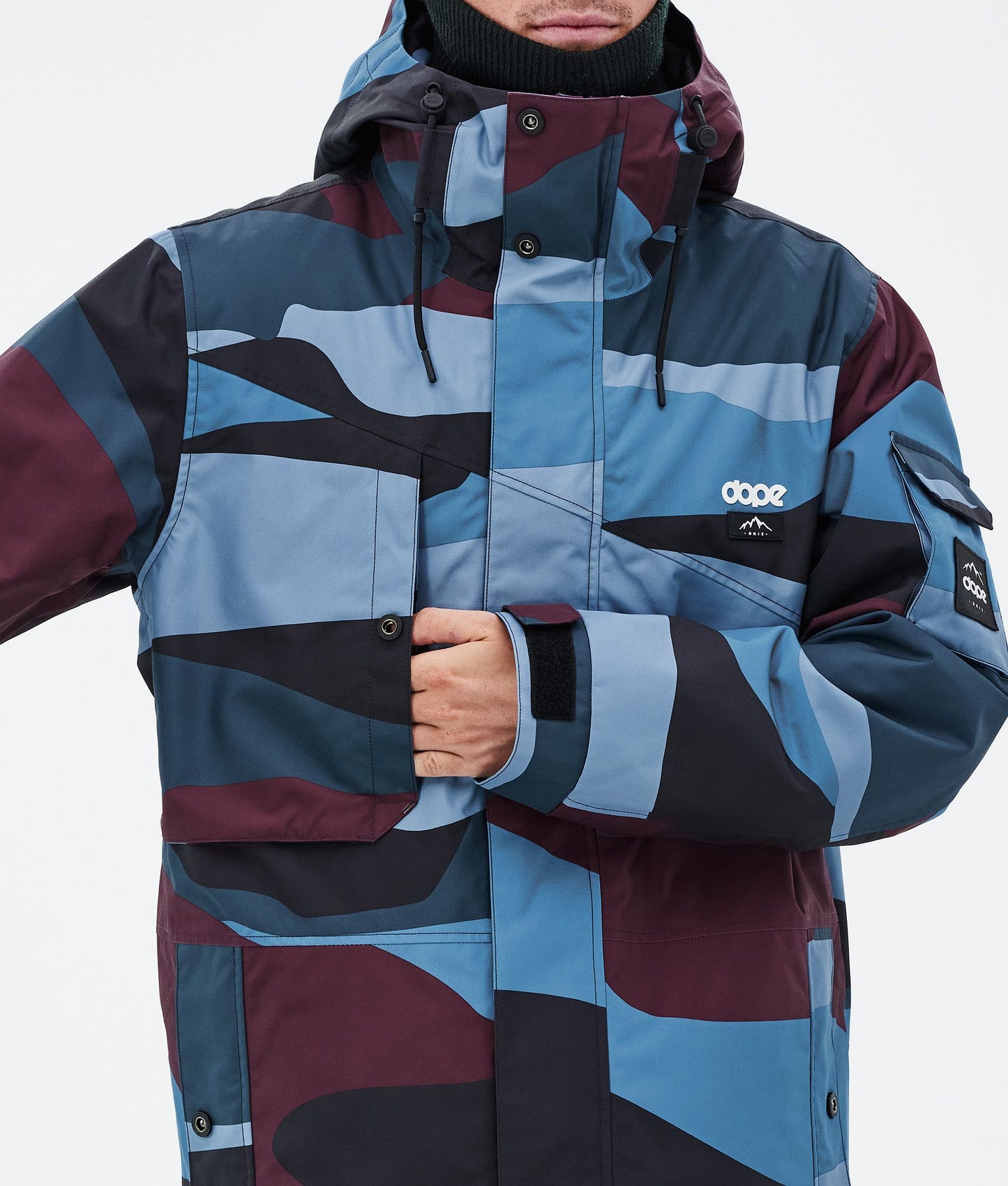 Snowboard Jacket Men Shards Burgundy Blue