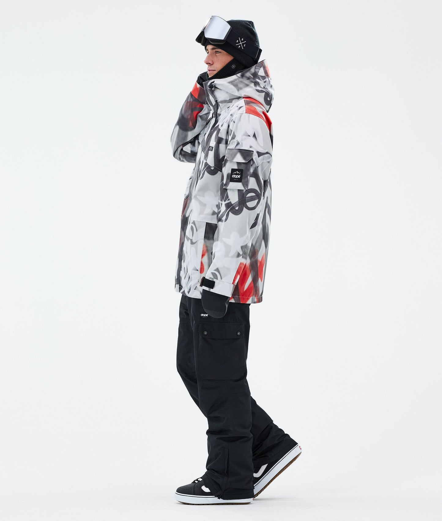 Snowboard Jacket Men Spray Black Red