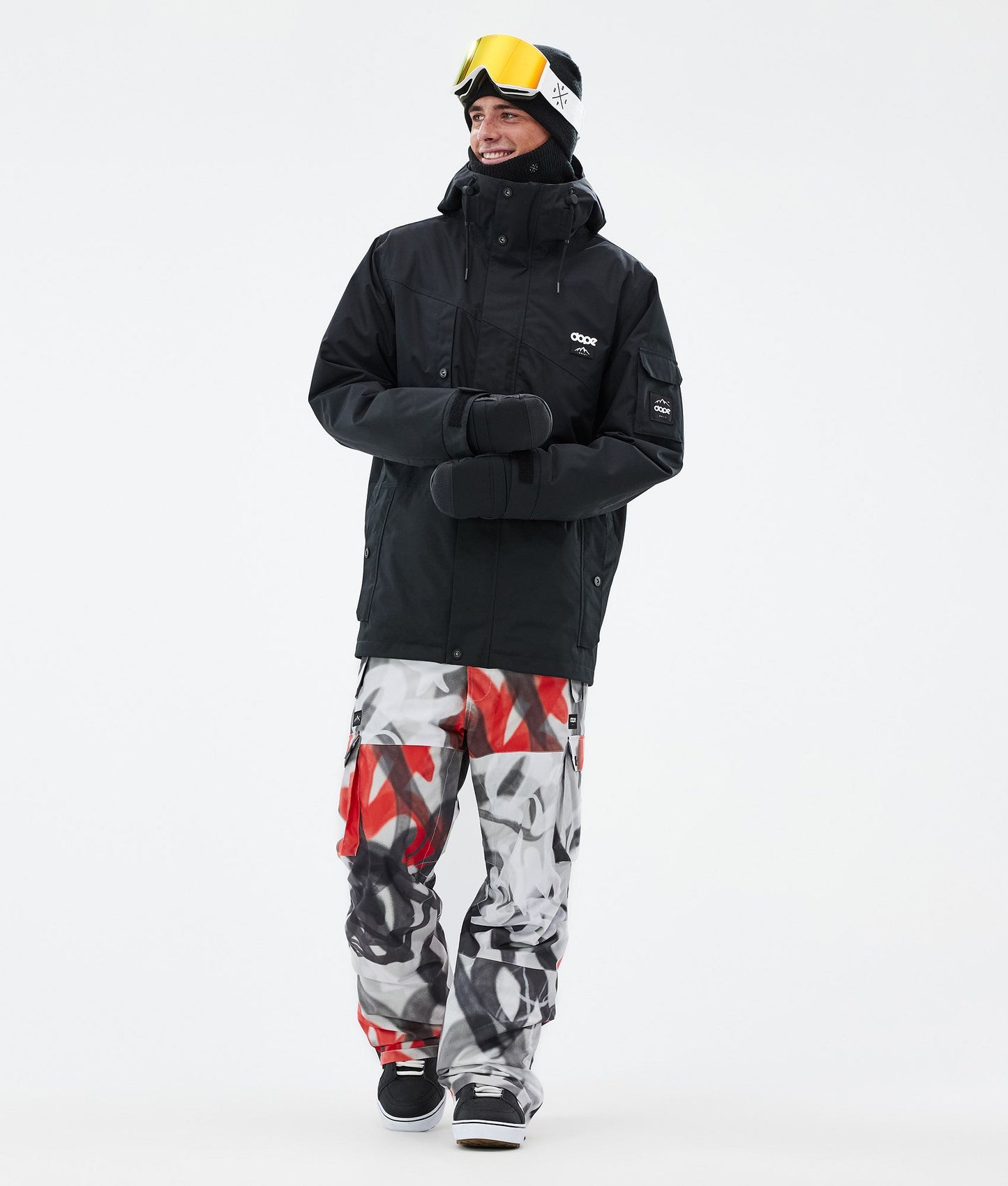 Snowboard Pants Men Spray Black Red