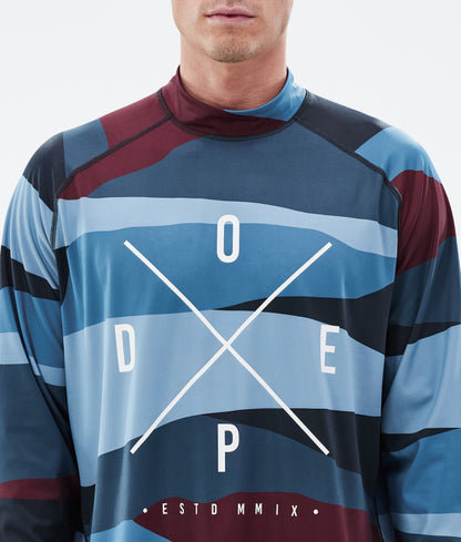 Base Layer Top Men 2X-Up Shards Burgundy Blue