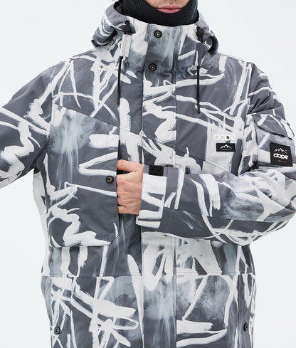 Snowboard Jacket Men Scribble Black