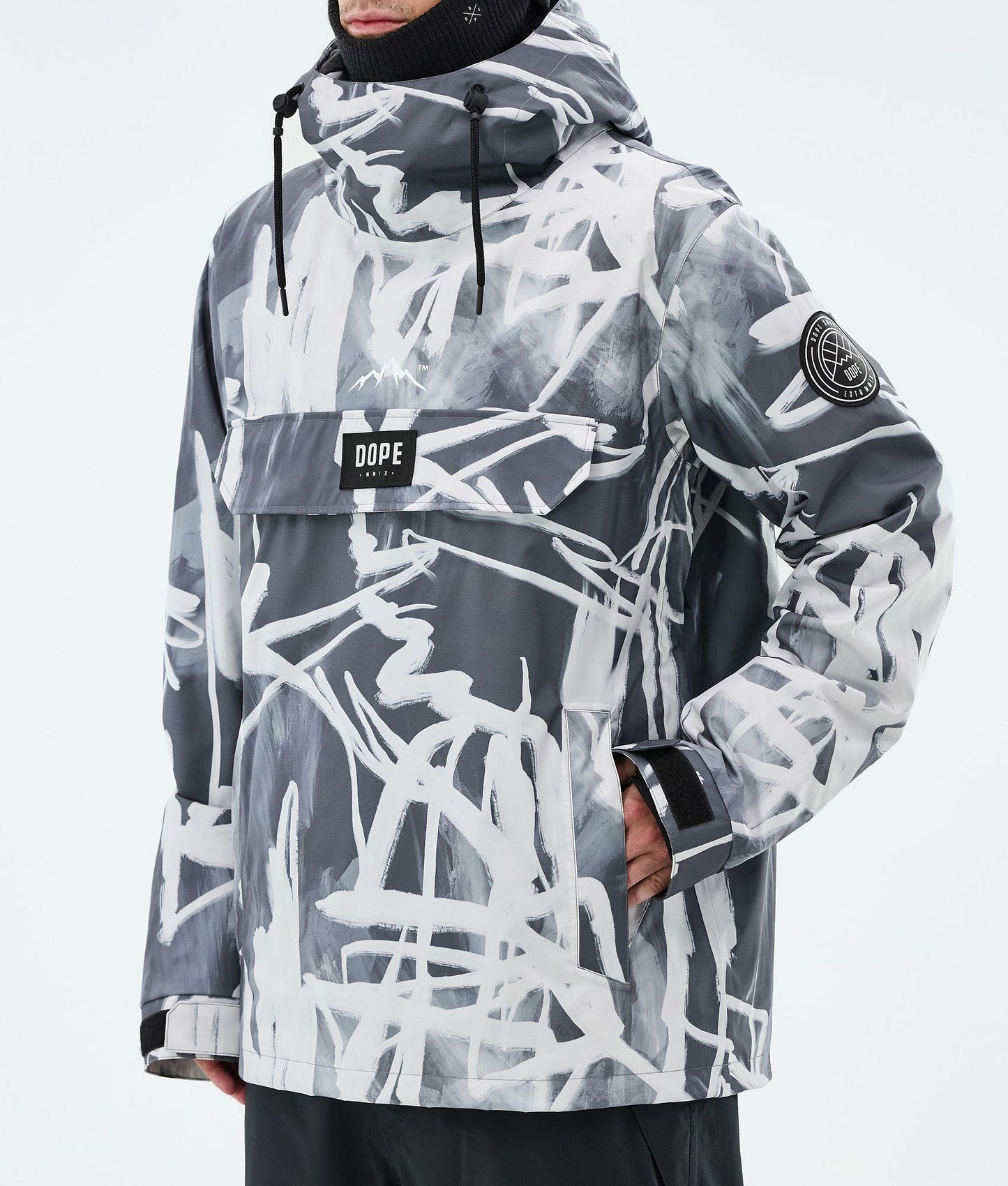 Snowboard Jacket Men Scribble Black