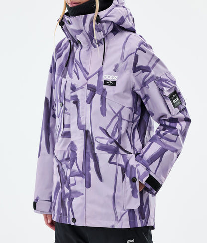 Snowboard Jacket Women Scribble Purple