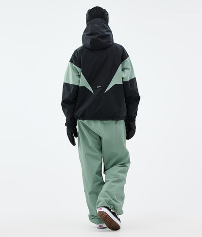 Snowboard Jacket Women Spike Black/Faded Green