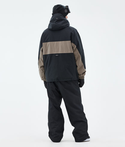 Snowboard Jacket Men Stripe Black/Walnut