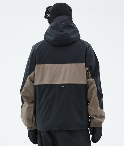 Snowboard Jacket Men Stripe Black/Walnut