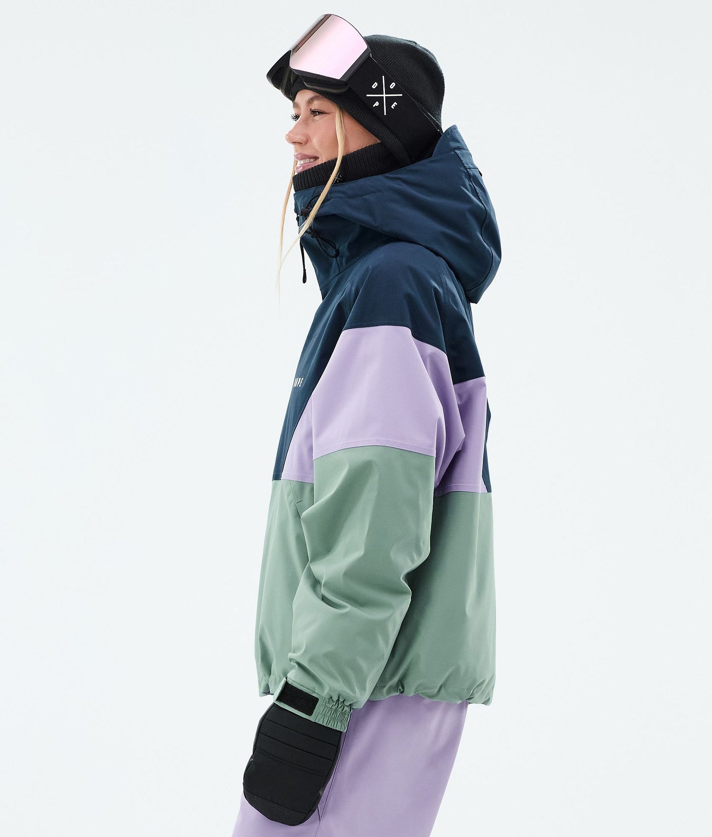 Snowboard Jacket Women Sport Dark Blue/Faded Violet/Faded Green