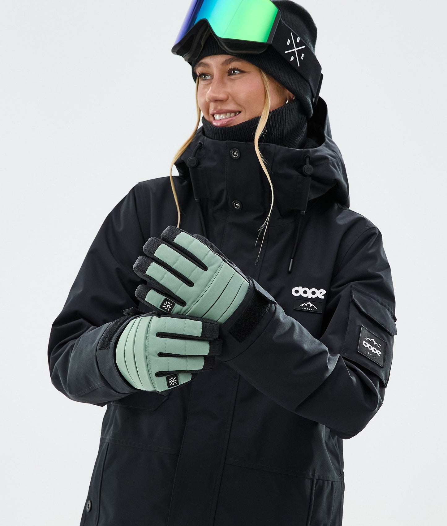 Ski Gloves Faded Green