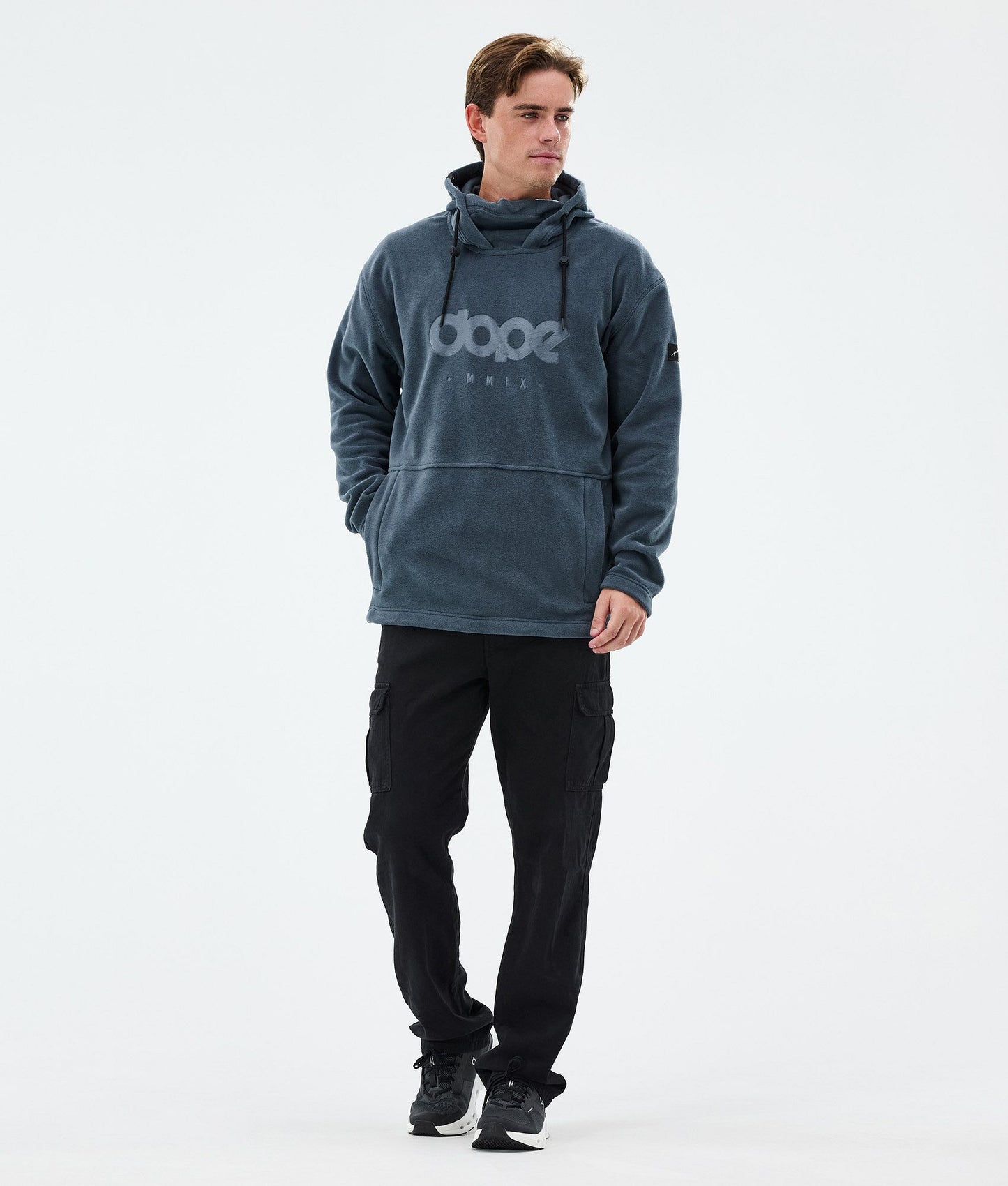 Fleece Hoodie Men Metal Blue