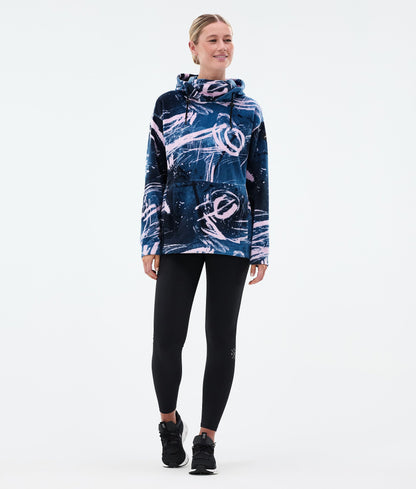 Fleece Hoodie Women Carvings Pink