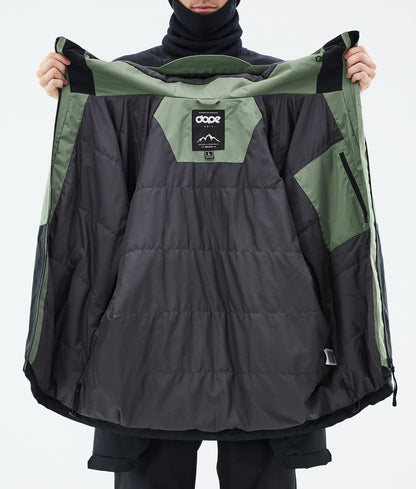 Snowboard Jacket Men Sport Moss Green/Light Grey/Black