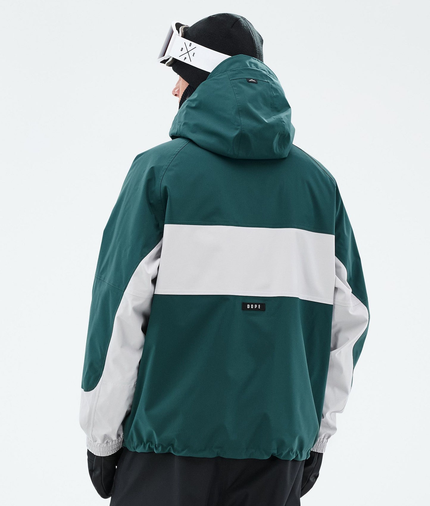 Snowboard Jacket Men Stripe Bottle Green/Light Grey